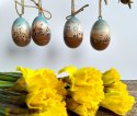 4 drewniane jajka - zawieszki wielkanocne, ręcznie malowane