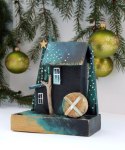 Młyn - domek dekoracyjny, ozdoba świąteczna z drewna